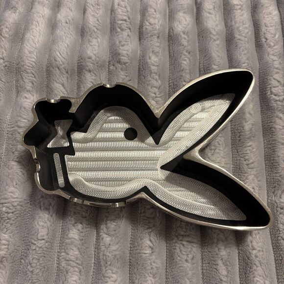 Playboy Bunny Ashtray Chrome Black Metal Collectable Vintage - Picture 2 of 10